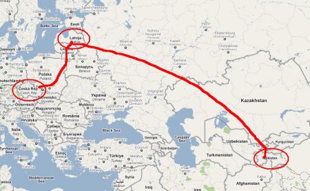 Cesta busem a letadlem do Dusanbe